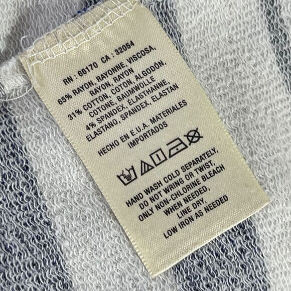 Anthropologie Lilka White/Blue/Grey Striped Tunic Sz S - Picture 6 of 8